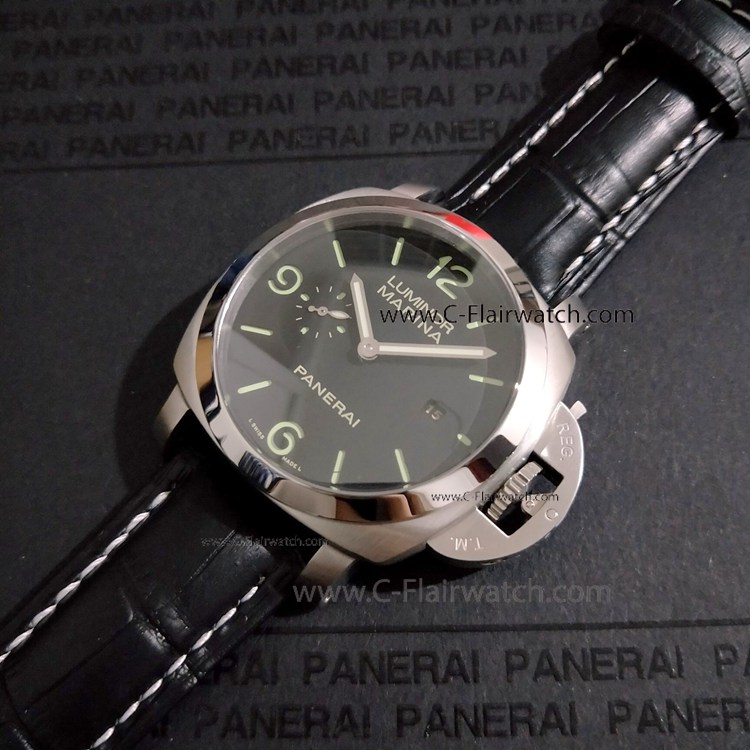 Copy Panerai PAM 312 Luminor Marina 44mm Black Dial Watch